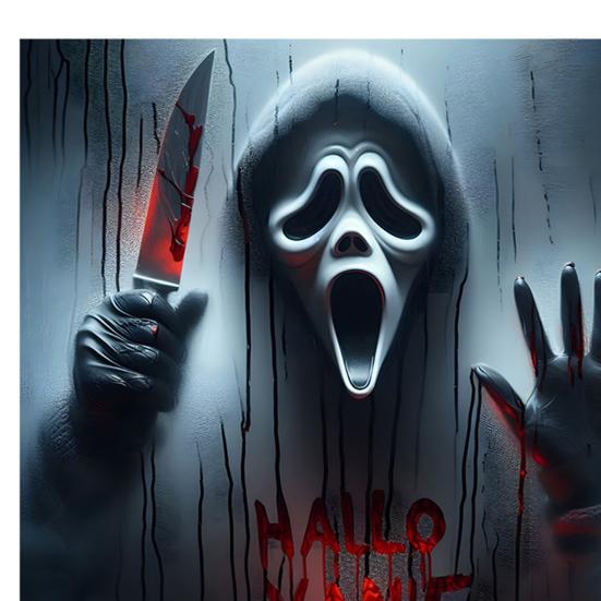 Halloween Spooky Window Clings Horrible Screaming Ghost Silhouette Window Sticker Creepy Blood