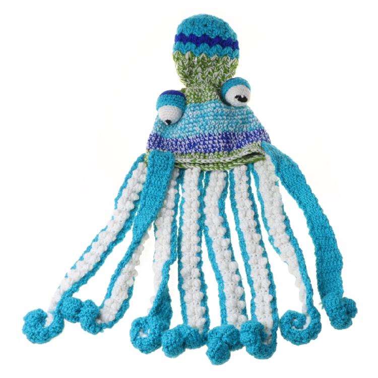 Fun Octopus Knit Gradient Beanie Hat Halloween Costume Cover Cap for Men Women