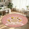 Other Art (112) Theme Round Crystal Velvet Rug Custom Name Text Personalized Floor Mat Home Decor Non Slip Crystal Carpet