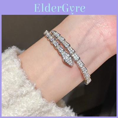 Tier-Inspiriertes Schmuckstück Geflochtene Schlangenform Kupferarmband mit Zirkonia-Akzenten für Damen