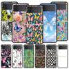 Butterfly Design Hard PC Phone Case For Samsung Galaxy Z Flip 7 6 5 4 Black Cover For Galaxy Z Flip 3 Foldable Shell Fundas Bags