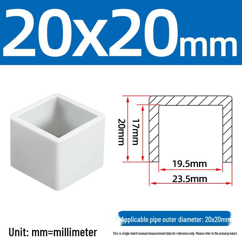 Silicone Anti-slip Chair Leg Cap - Heat Resistant, Square Rubber Sleeve for Steel Pipe with Protective Electroplated Finish