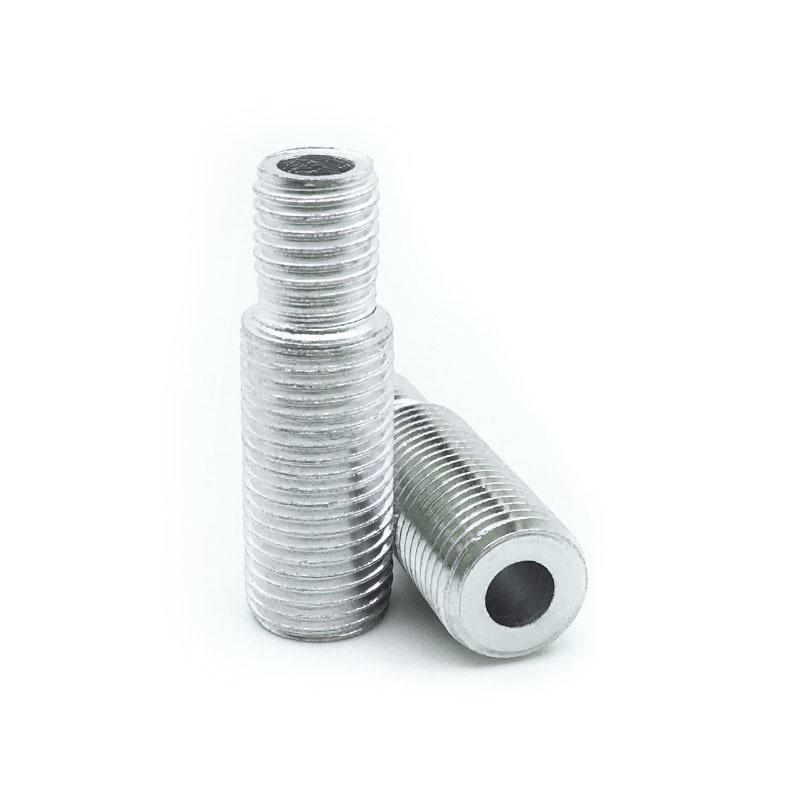 M10*21—8*9 Hollow Full-Threaded Lamp Tube, Electroplated White Zinc
