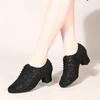 Latin Dance Shoes Female Adult High-heeled Square Social Dance Shoe Sports Breathable Shoes Dancing Shoe
