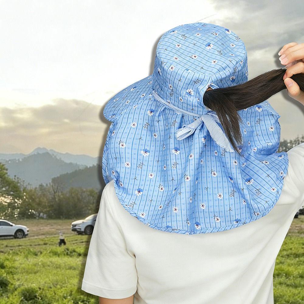 Fordable Sun Hat Wide Brim Fisherman Hat Fashion Face Hood Hat  Women