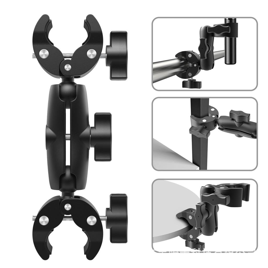 Strong Aluminum Alloy Universal Ball Head Rotation Sports Camera Accessory for Reinforcement Camera Stick Bracket for and Handlebar Camera Super Clamp