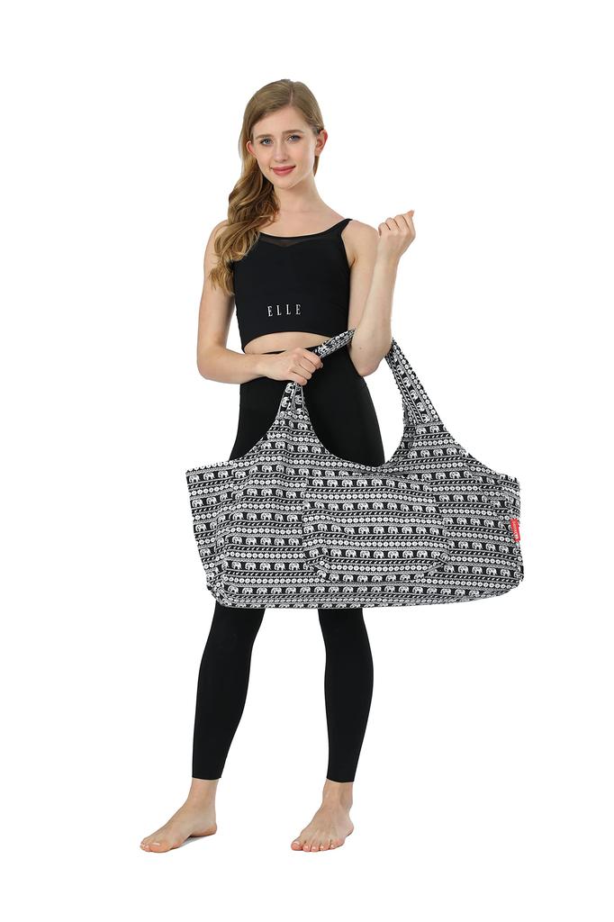 Aozora Yoga Mat Large Yoga Mat Tote Sling Carrier with Fits Your Storage Lightweight and Durable Bag, Pocket, Mat, Multi-Function Pockets, (Elephant)