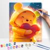 Disney Winnie the Pooh Digital Oil Painting Hand Painting Kit Diy Home Decoration Heart Love Rainy Day Golden Glow Artwork 124
