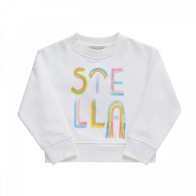 Stella Mccartney Tt4a40 Z0447 101 Rainbow Logo Print Kids Sweatshirt
