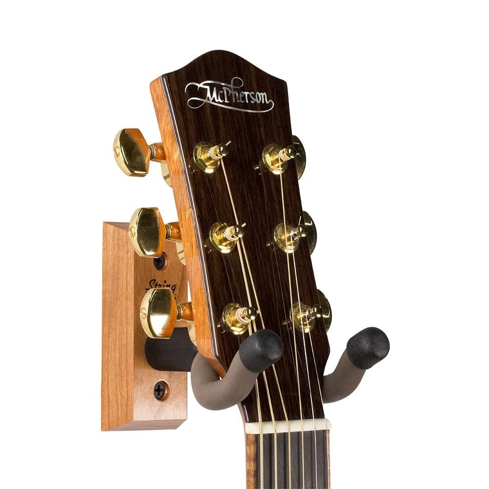 String Swing - CC01K - Wall Mount Guitar Hanger & Mounting Bracket Holder for Acoustic Guitar & Electric Guitar Cherry