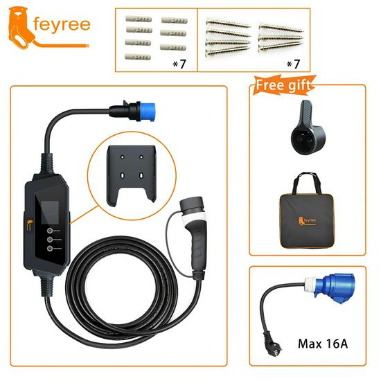 7KW 32A Universal Portable EV Charger, European Standard and Safe