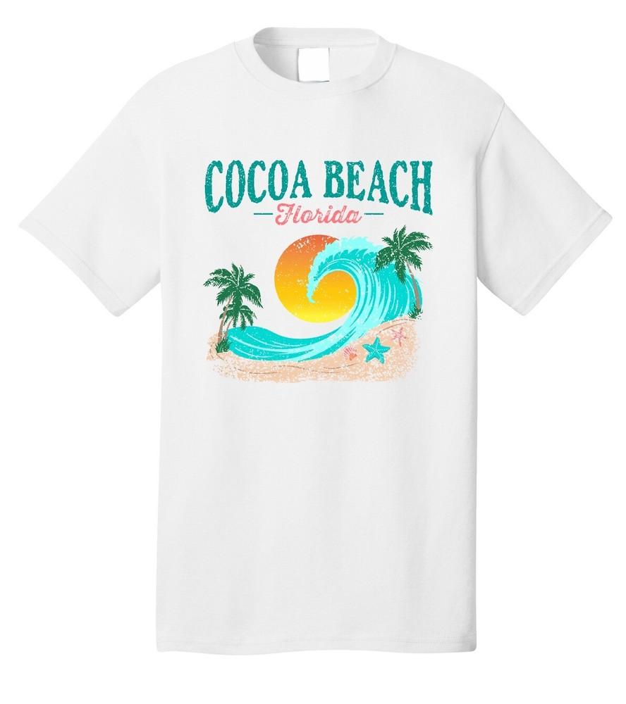 Cocoa Beach Florida T-shirt Short Sleeve Tee Vacation Beach Souvenir White Sand Unisex T-Shirt XXL