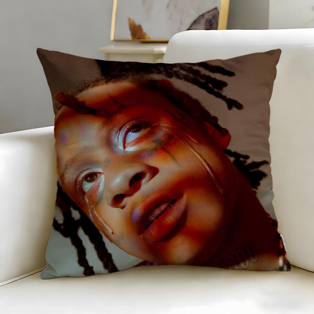 Popular Rapper Trippie Redd Cushion Cover Soft EasyWash Pillow Case Versatile for Couch Bed Travel and Office