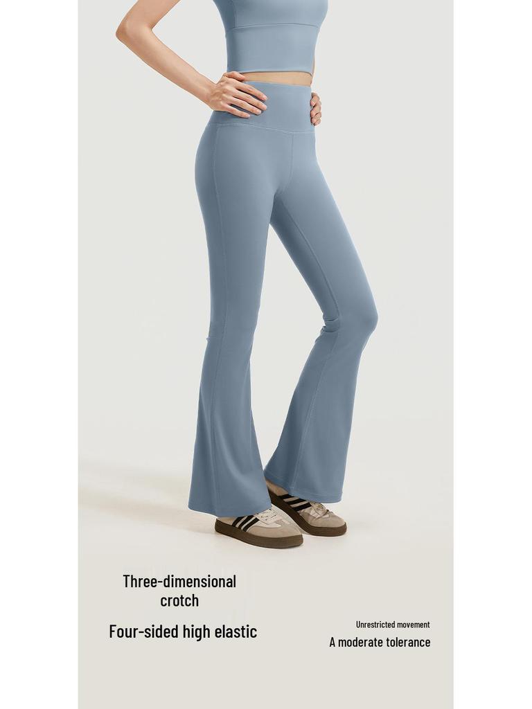 Juyi Tang Höga Midje Flare Yoga Leggings - Naken Känsla Pilates Fitness Byxor