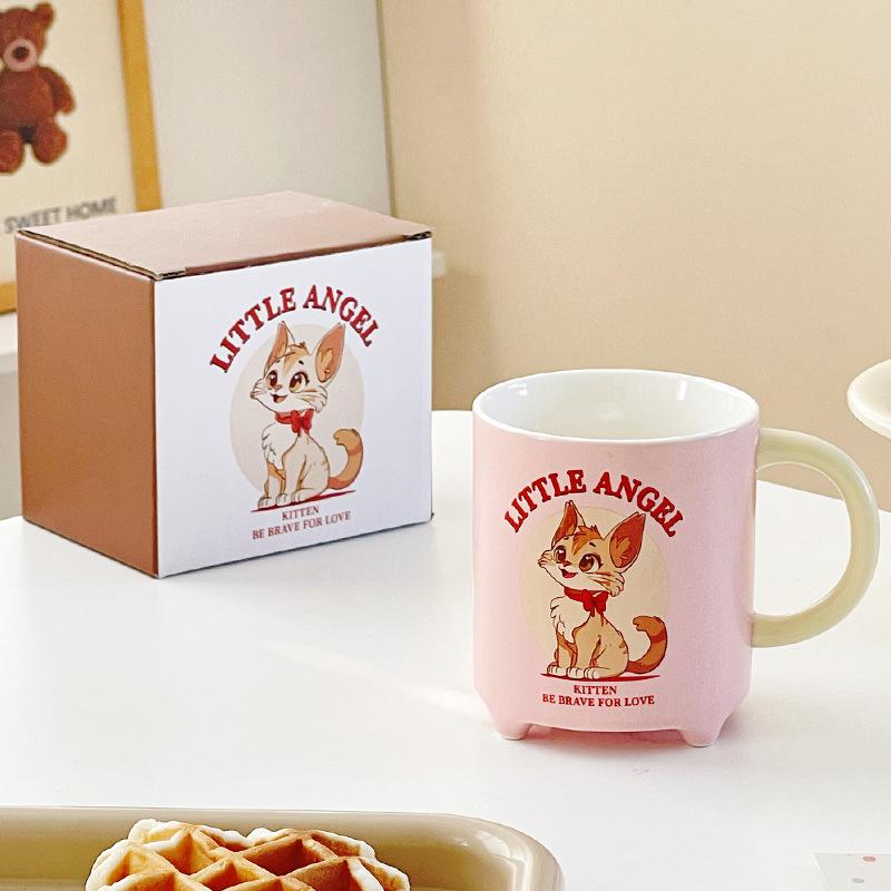 

Ретро Кружка Керамическая Кошка Офисная Бытовая Чашка Высококлассная Изысканная Кружка Сувенир Подарок на День Рождения 310ml