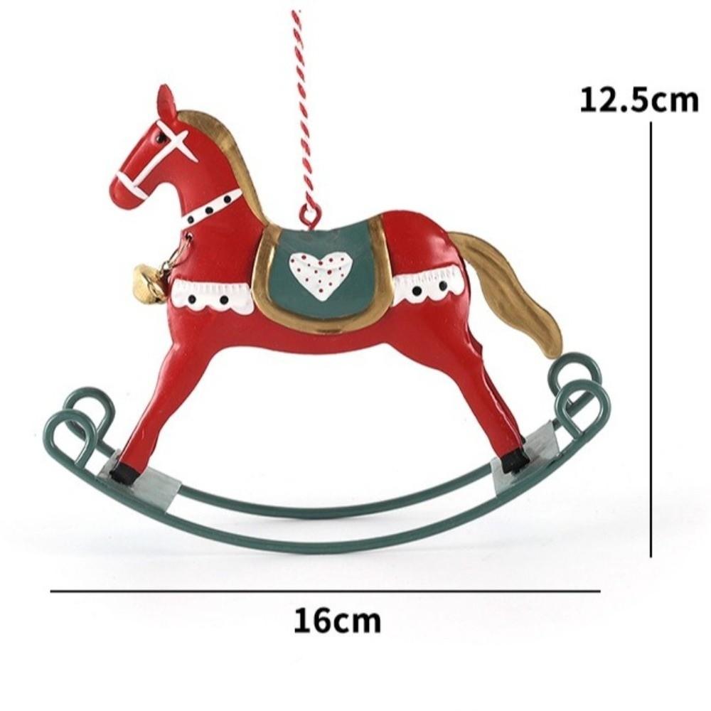 New Iron Rocking Horse Decoration Retro Style DIY Christmas Tree Decoration Handmade Holiday Decoration Craft For Christmas Tree