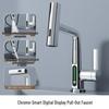 Rotating Brass Countertop Basin Faucet with Digital Display & Aerated Waterfall