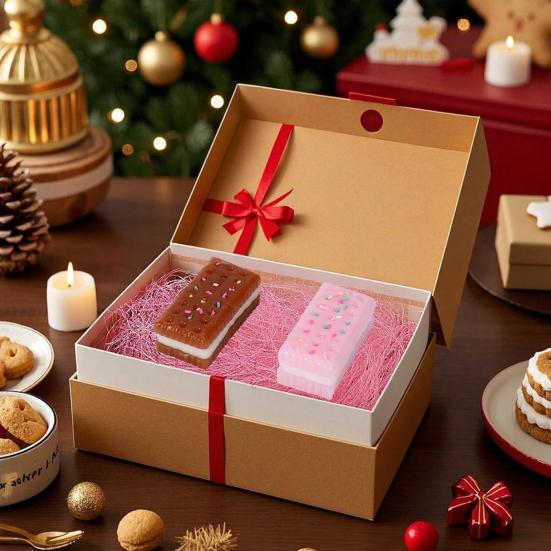 Long Biscuit Stress Relief Toy Simulation Strawberry Chocolate Sandwich Biscuit Squeeze Toy Decompression Food Sensory Toy Workers Relaxation Gift