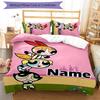3pcs The Powerpuff Girls9 Cover Set - Personalized Name, HD Printed Bedding with 1 Cover and 2 Pillowcases - Perfect for Home Decor, Easy Care