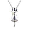 [Future Angel] Women's Necklace, Dog Motif, Silver, Choice of Birthstone (August Peridot)