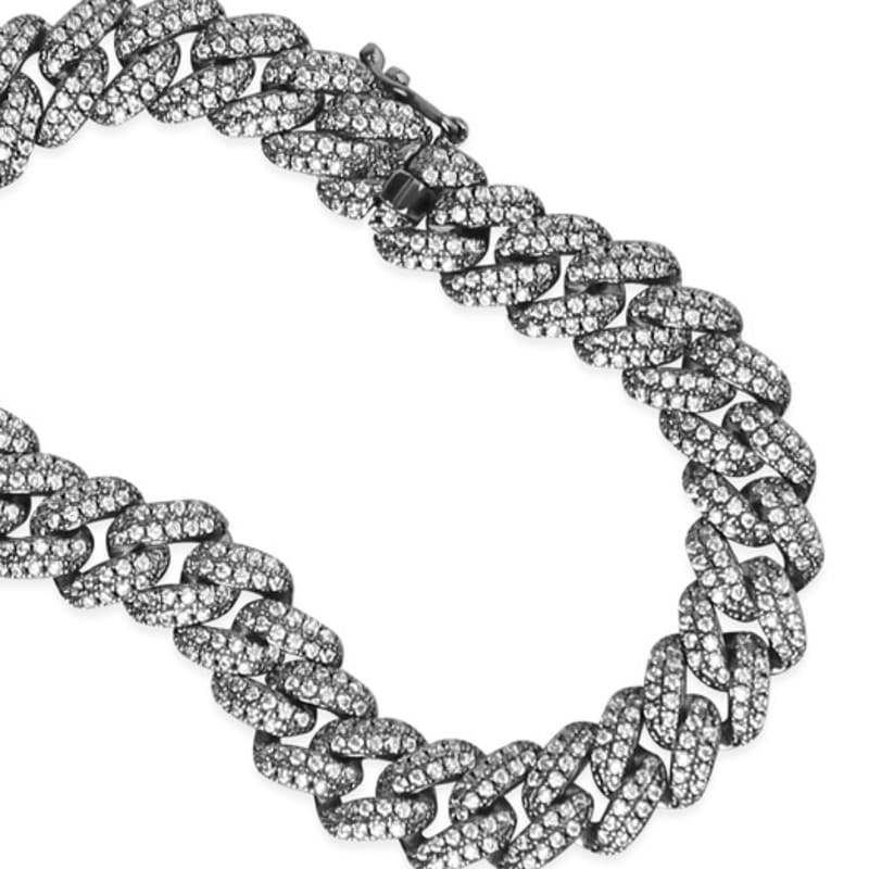 MACIER [S925] Pave Cushion Bracelet (Black Silver)