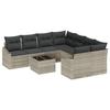 VidaXL Ensemble de canapé de jardin 9 pièces avec coussins gris clair poly rattan 3346662