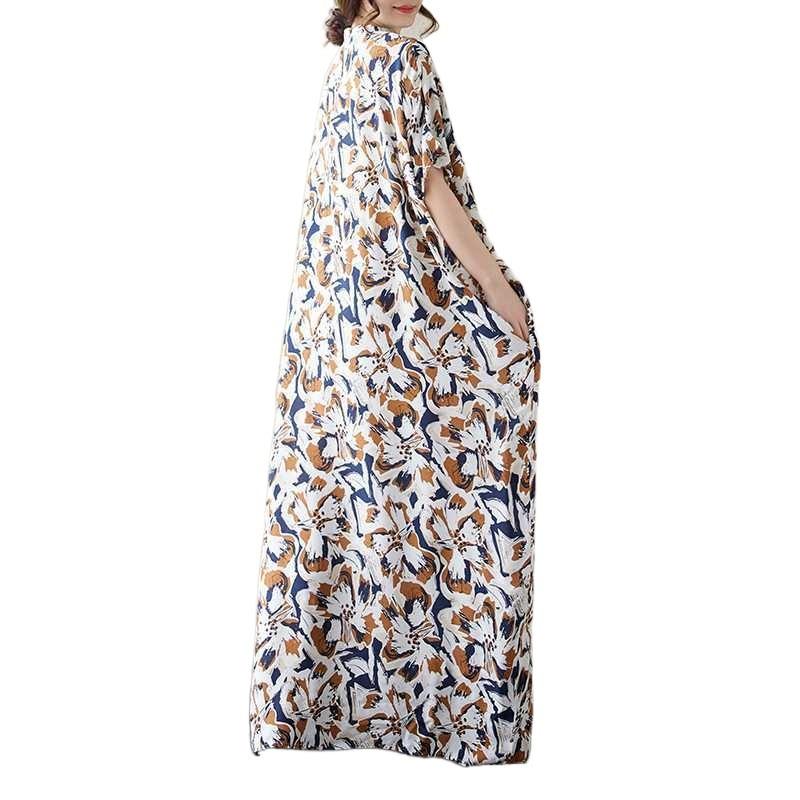 V-Neck Floral Skinny Vintage Long Skirt