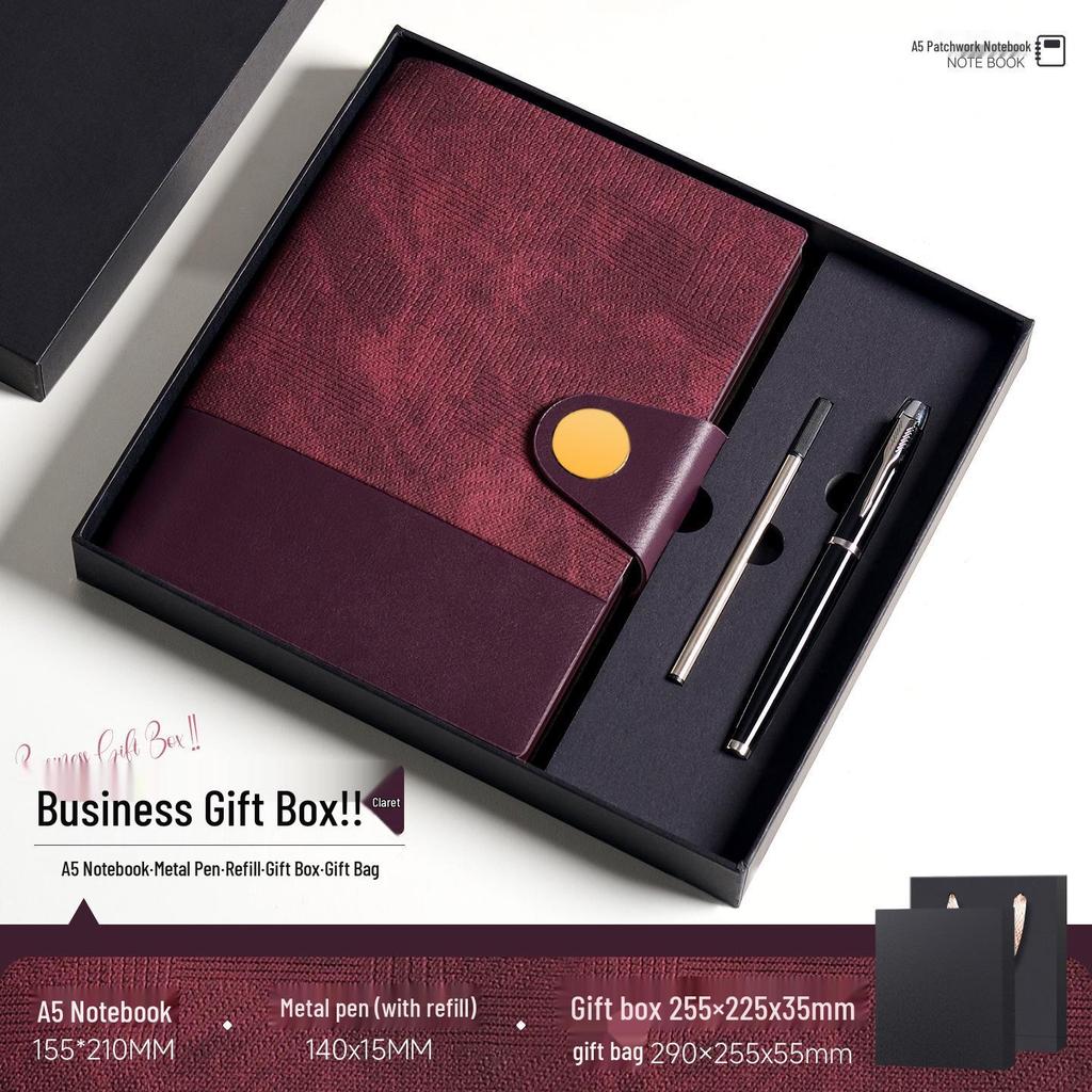 A5 Soft Leather Buckle Notebook: Customizable Diary Gift Set