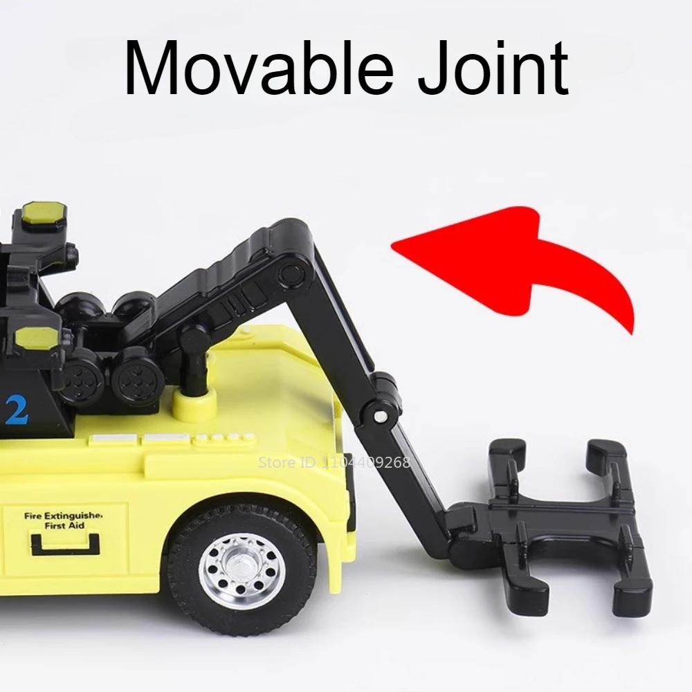 1:64 Scale Container Alloy Trailer Model Toy Car Diecast Metal Movable Joint Pull Back Engineering Vehicles Models Gifts for Boy