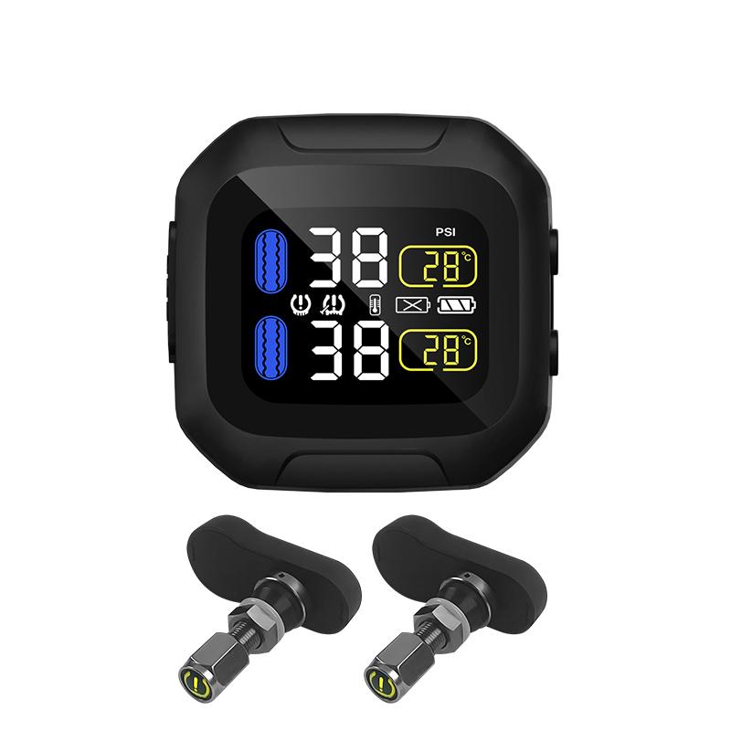 Wireless Motorcycle TPMS Tire Pressure Monitoring System Motor Tyre LCD Display With Internal or External TH/WI Sensors