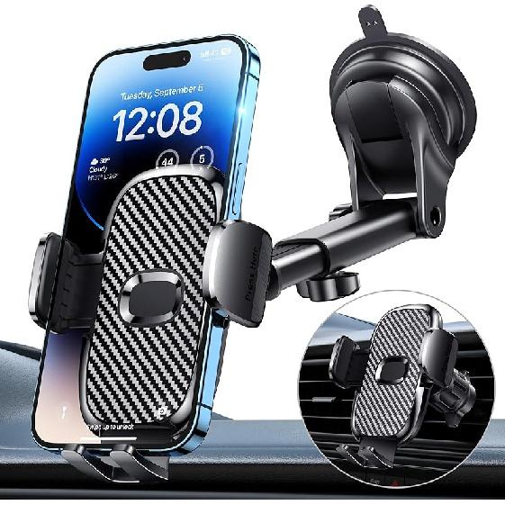 Phone Mount for Car [6.2in Flexible Arm] Cell Phone Holder for Windshield Dashboard [Washable Strong Suction] Automotive Accessories Car Mount for Car Phone Mount