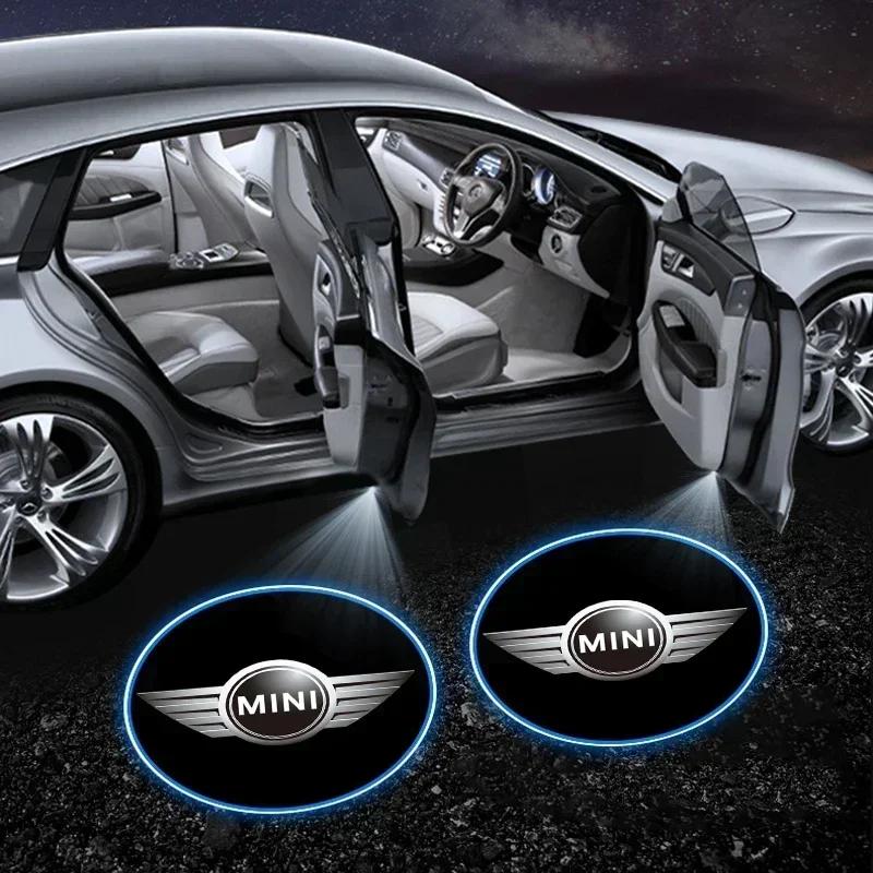 For Bmw Mini 1/2pcs LED Car Door Courtesy Light Projector Welcome Lamp Car Badge For MINI Cooper One S Clubman R50 R53 R56 R60 F