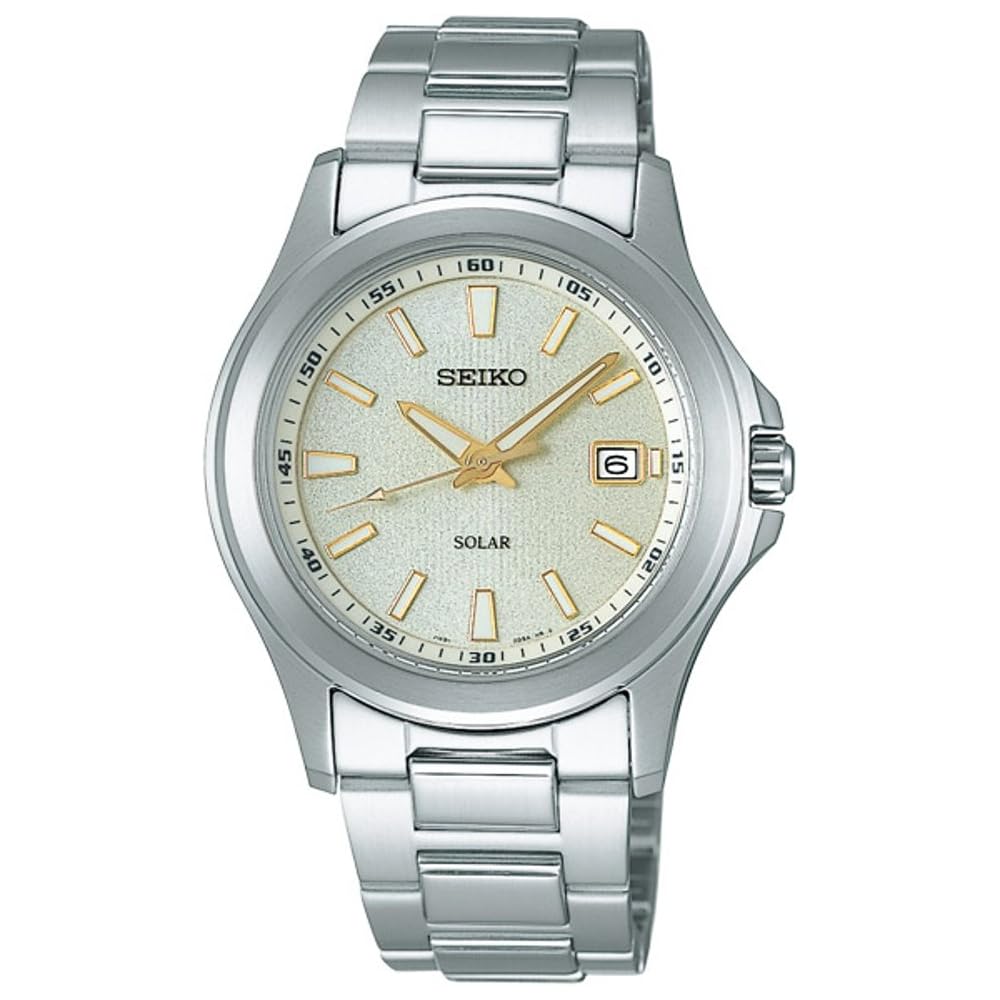 

Мужские часы Seiko Selection SBPN069 с солнечным питанием, циферблат цвета слоновой кости, календарь даты, нержавеющая сталь