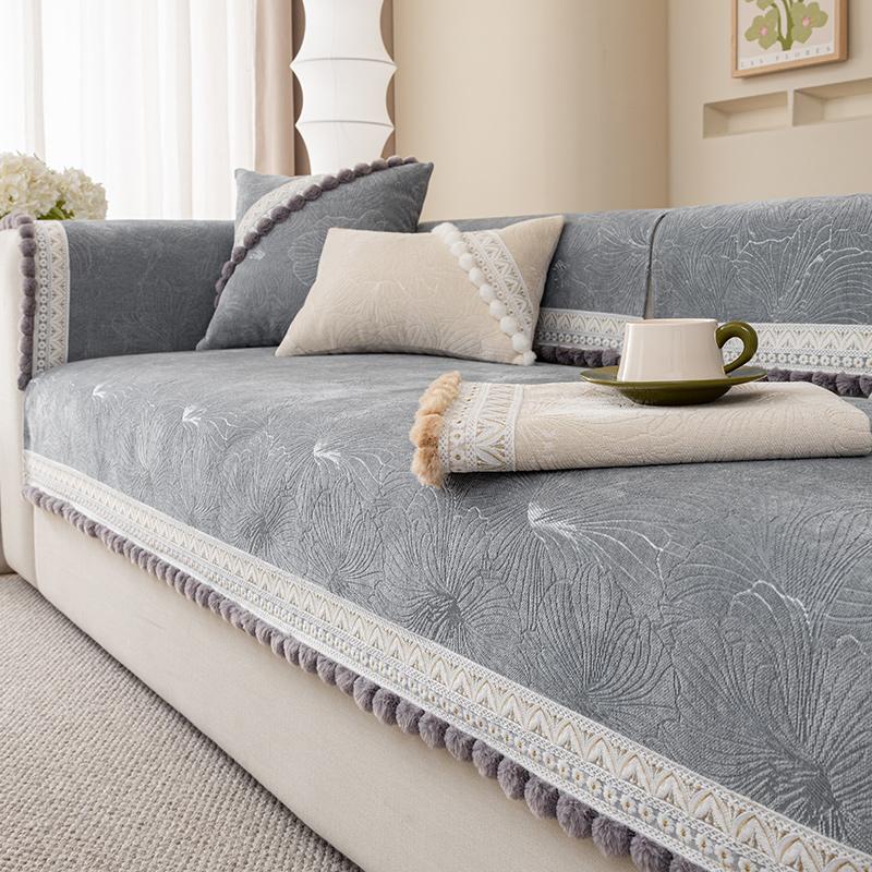 French Entry Lux Sofa Cushion Four Seasons Universal Cover Cloth Leather Sofa Cover Non-Slip Lace Cushion