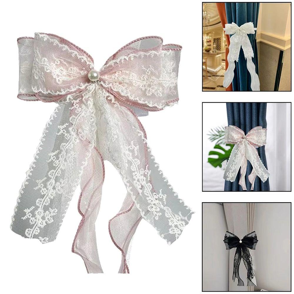Lace Bow-knot Curtain Tieback Clip Easy Installation Exquisite Design Curtain Tieback Elegant Curtain Tied Belt