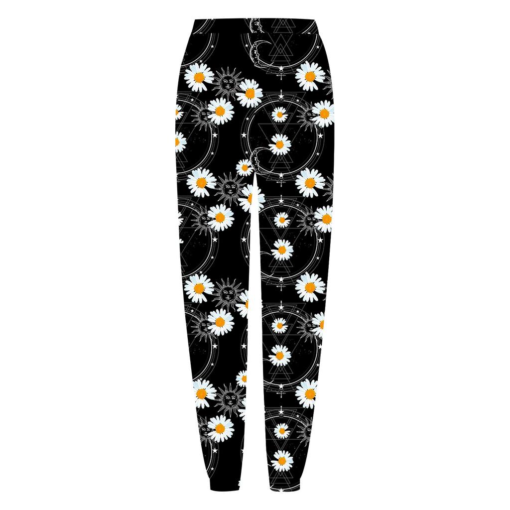 Women's Gigital Color Printing Casual Sports Pants Loose Drawstring Trousers