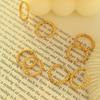 18K Gold Plated Geometric Circle Embossed Niche Titanium Steel Earrings for Women