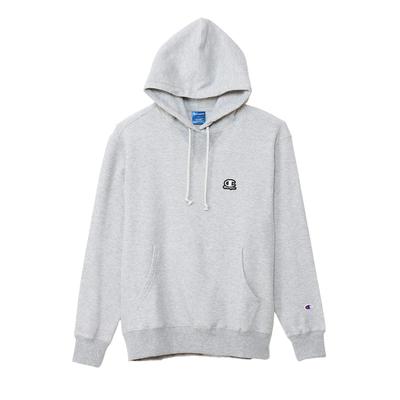 Champion Long Sleeve Warm Script Logo Hooded Oxford Size Men's Sweatshirt, Gray, M, C3-YS408