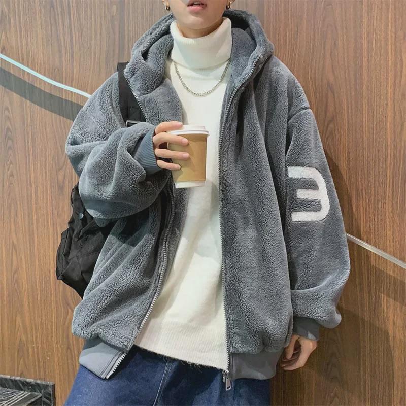 Men's Winter 2022 Lambskin Jacket: Trendy Large Size, Plus Velvet, Thickened Cotton, Stylish Lambskin Outerwear