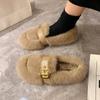 2024 Winter New Casual Plush Plus Size Fashion Fur Women's Shoes Lightweight and Warm Snow Boots One Step Lazy Pea Shoes