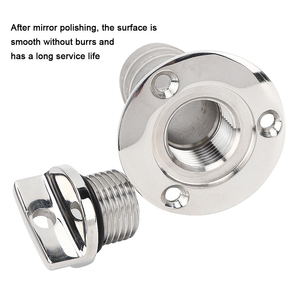 316 Stainless Steel Oval Garboard Drain Plug Vent Connector Fitting Boats Parts