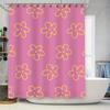 Floral Pink Shower Curtain Decorative Bathroom Liner for Bathtub or Kids Bathing Area Water-Resistant Fabric with Rings for Easy