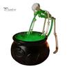 Dark Themed Tabletop Ornaments Halloween Witch Cauldron Fog Machine, Ultrasonic Mist Maker with Glowing LED, Spooky for Haunted House Party