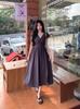 Plus Size Hepburn Style Little Black Dress - French Retro Summer Slit Skirt for Women