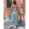 YYFS Damenmode Sommer Frühling Blumenmuster Druck Ärmellose Hosenträger Hohe Taille Freizeitkleider