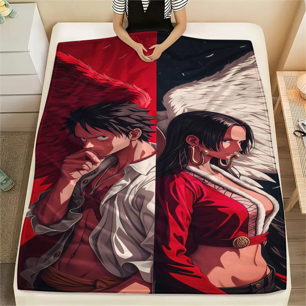 1PC Luffy D Patterned Flannel Blanket Suitable For All Seasons For Home Decor Warmth And Comfort Gifts Holiday Present