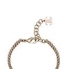 CHANEL [23 Spring and Summer New Products] CHANEL23S Chain Double C Full Diamond Heart Bracelet Women's Champagne Gold