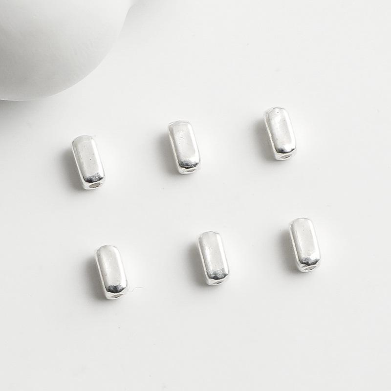 S925 Sterling Silver Square Spacer Beads for DIY Beading and Weaving