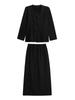 Xitao Casual Full Sleeve Square Collar Elastic Waist Dress Sets GMM1037