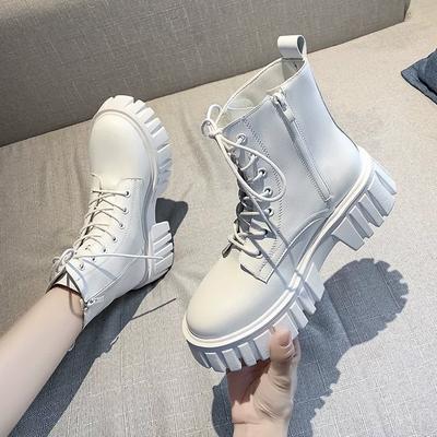 Botas de Couro Femininas para o Rosto ao Ar Livre Antiderrapantes para Caminhada Calçado Moda Conforto Solado Macio Botas Sapatos Casuais Femininos